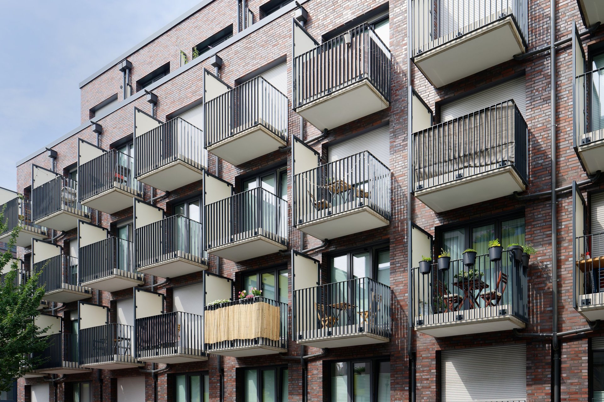 Student residence with balconies near university campus