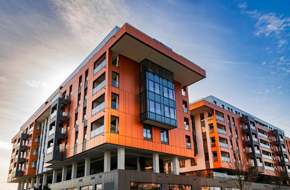 Contemporary residential student housing development